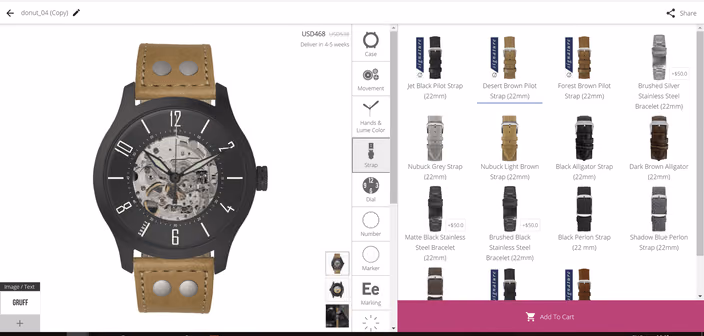 product configurator for a watch