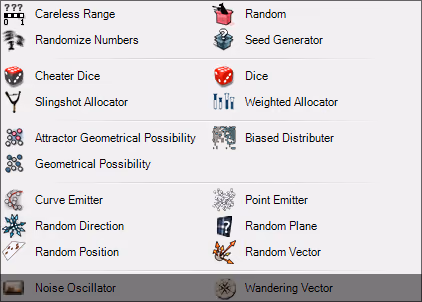 Heteroptera randomization components including Random, Seed Generator, and Random Direction