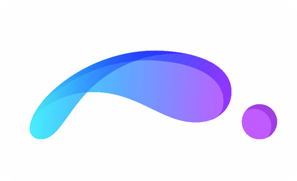 Abstract gradient shape in cyan, blue, and purple representing ShapeDiver's parametric 3D technology