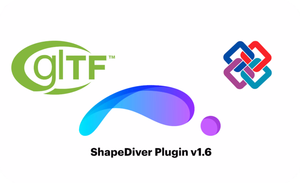 glTF and IFC logos with ShapeDiver branding for Plugin v1.6 release