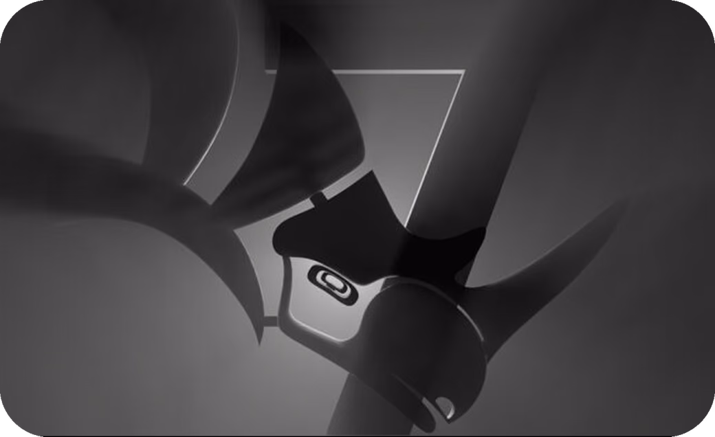3D rendering of the Rhino 7 logo featuring geometric shapes in monochromatic tones