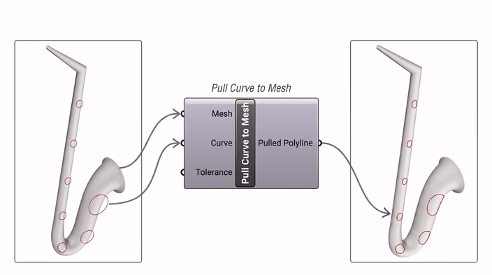 Pull Curve to Mesh